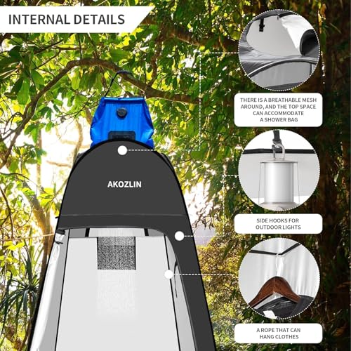 Image of AKOZLIN Portable Pop Up Shower Privacy Shelters Instant Tent Dressing Changing Outdoor Camping Toilet Tent