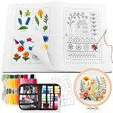 WDZGX Sticksets Embroidery Stitch Book Sticken für Anfänger Stickbuch Buch