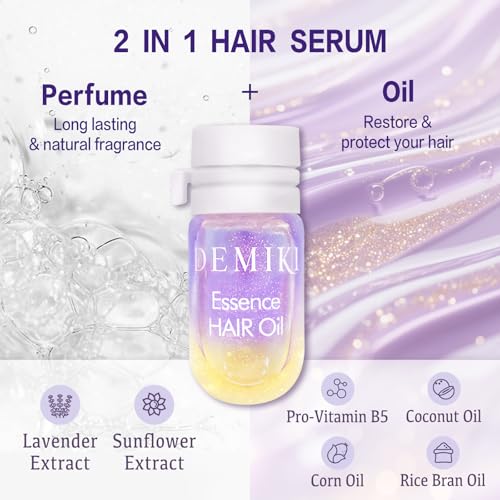 DEMIKI Hair Oil For Frizzy Hair With Coconut Oil - Hair Treatment For Dry Damaged Hair, Hair Perfume Oil For Curly Hair, Frizz Control Hair Care Products, 12pcs - Image 3