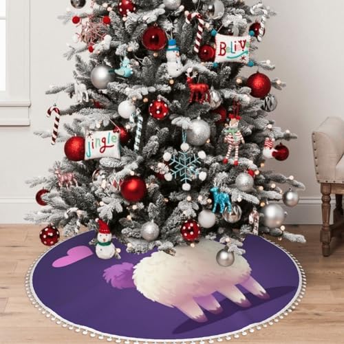 Jupe de sapin de Noël de 122 cm pour cacher les pieds de l'arbre - 2