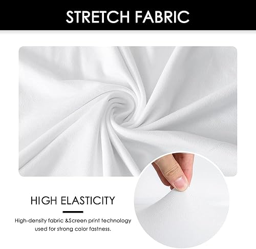 Miniatura 5 de FORCHEER Juego de 4 fundas para sillas de comedor, elásticas, blancas, para sillas Parson, 4 piezas, lavables, extraíbles