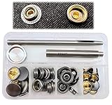 15mm Druckknöpfe mit Werkzeug , 12set schwarz