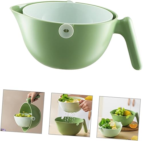 Miniatura 9 de SWOOMEY Cesta escurridor de doble capa Cesta de lavandería Cestas de lavandería Colador de frutas Cesta de lavado de cocina Contenedor de verduras