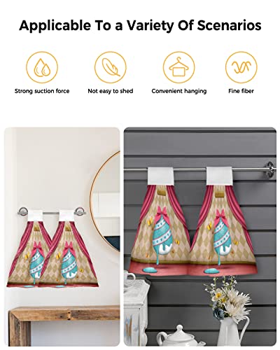 Museday Hand Towels For Bathroom Kitchen Absorbent Dish Towels Happy Easter Cute Funny Paint Egg Butterfly Retro Theater Stage Decorative Hanging Hand Towels Set Soft Tea Bar Tie Towel Washcloth #TOP3