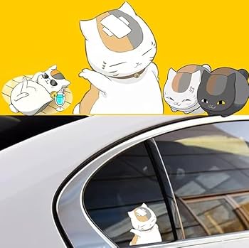 夏目友人帳 夏目貴志 ニャンコ先生 10th anniversary ステッカー Amazon.co.jp: 夏目友人帳 車ステッカー ステッカーシール 車貼る