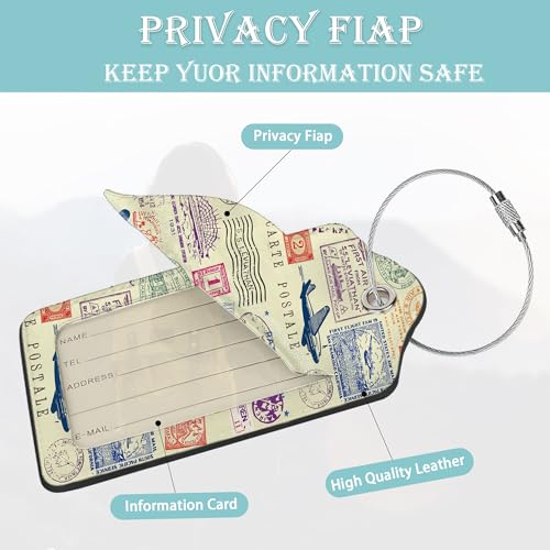 Travel Stamp Retro Leather Luggage Tags