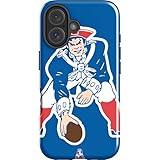 Skinit Impact Phone Case Compatible with iPhone 16 - Officially Licensed NFL New England Patriots Retro Logo Design