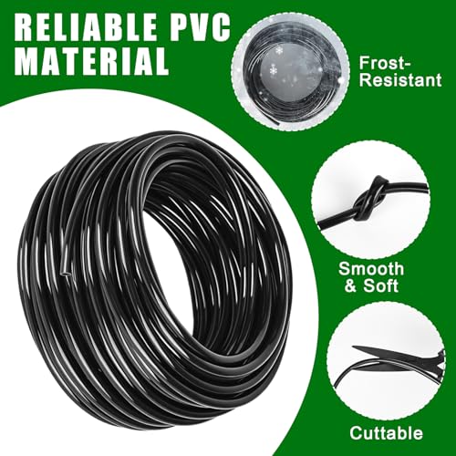 20 m langer Mikro-Bewässerungsschlauch (4–6 mm), PVC-Bewässerungsschlauch mit 12 4/7-mm-Anschlüssen, Gartenbewässerungszuleitung für automatische Gartenbewässerungssysteme