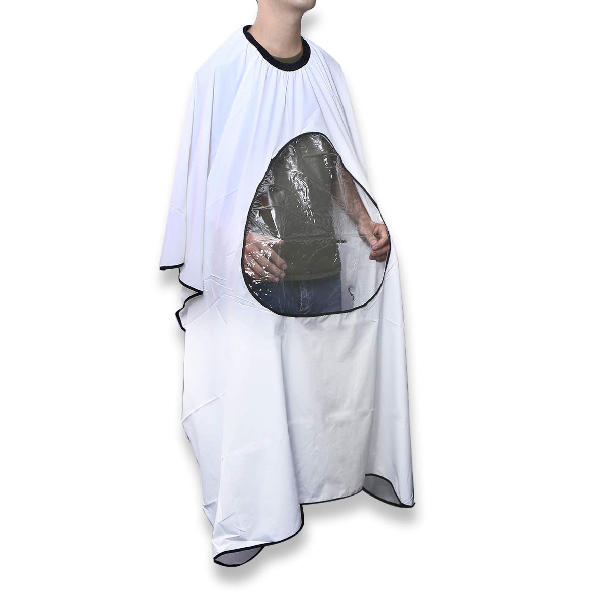 TEHAUX 3 Pz Bottoni Automatici a Pressione Abito Da Parrucchiere Taglio Mantelle Da Con Finestrella Abito Mantella Taglio Visibile Finestra Di Osservazione Bianca