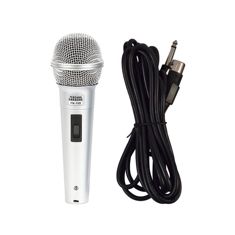 Image of PERSANG PK702 Wired Microphone for Karaoke, PA System, Dynamic Microphone, Clear Vocal Sound, Mic for Karaoke, Speech, Stage, Wedding | 2.5 Meter Cable Length with On /Off Switch (PK-702)