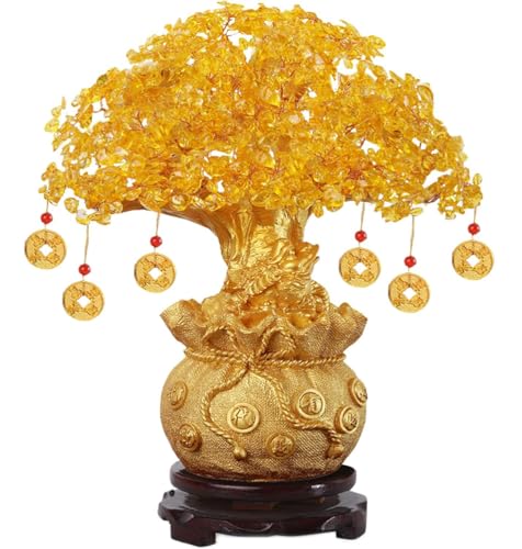 NIBHZ Árbol del Dinero Feng Shui Bonsai Gold...