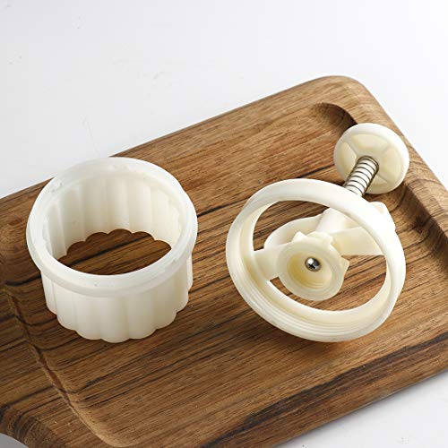 150G 5Pcs Cookie Stamps Moon Cake Mold, Thickness Adjustable Christmas Cookie Press Diy Decoration Hand Press Cutter Cake Mold #TOP5