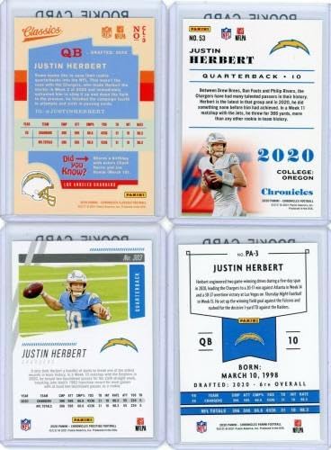 Miniatura 2 de 2020 Panini JUSTIN HERBERT (5) Card rookie Lot - Los Angeles Chargers - Football Cards