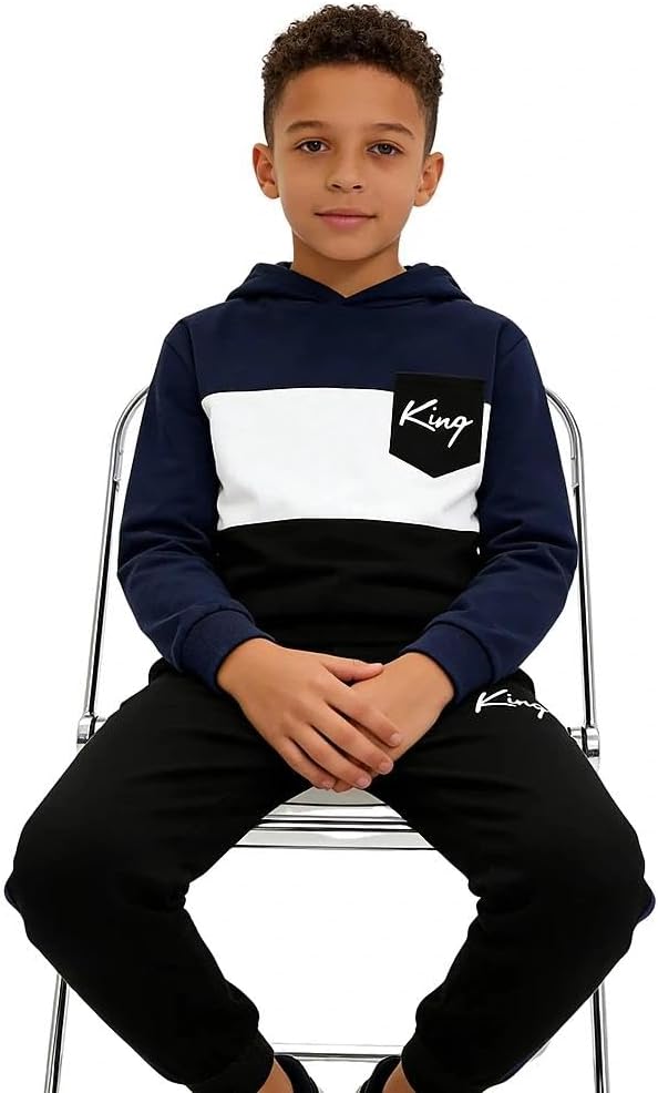 Size 6-12 Years Boys Fashion Clothes Spring Summer Short Sleeve Top & Pants Color Block Clothing Sets - Image 6