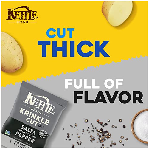 Kettle Brand Potato Chips Krinkle Cut Salt & Fresh Ground Pepper, 1.5 Oz #TOP1