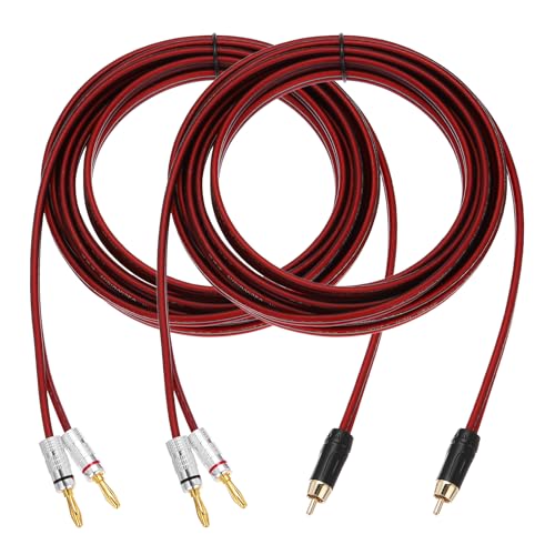 Cable de altavoz 1 RCA a 2 banana de 4mm y 14 AWG de 5 metros para audio hifi