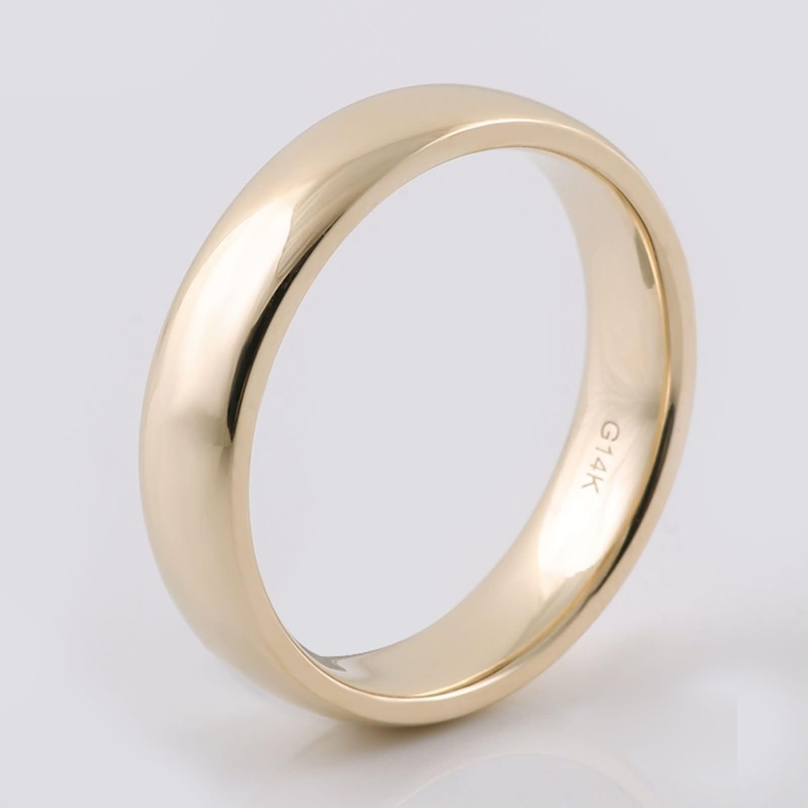 Anillo Personalizable Hombre Alianza Mujer Amarillo Oro 9 Quilates Redondo Simple Talla Hermana para Lesbiana Descuento De Diplomas Joyería
