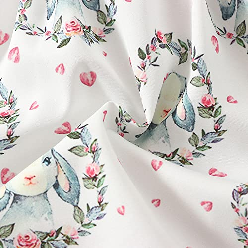 Vestido infantil para meninas com estampa de coelho, suspensórios, gravata borboleta, vestido de pri