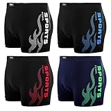 L&K 4er Pack Herren Sport-Motiv Retroshorts Boxershorts 95% Baumwolle 32132 XXL