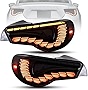 VLAND Tail lights Assembly Fit for Toyota 86 2012-2020, Subaru BRZ 2013-2020, Scion FRS 2013-2016, Rear Lamps with Dragon Scales Dynamic DRL, Back light w/Sequential Turn Signal, Smoke