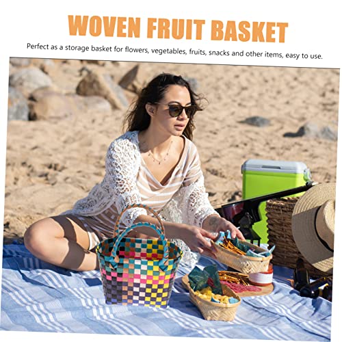 Zerodeko 3 Peças Cesta De Mão Tecida Mini Cestas Para Lembrancinhas Sacola Utilitária Cestas De Arma