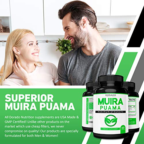 Muira Puama Root Extract 1000Mg For Men And Women - Premium Capsules - 60 Count - Zero Fillers - Third Pary Tested - Gluten Free & Non-Gmo - Usa Made - Quality Guarantee - Tested For Potency & Purity #TOP4