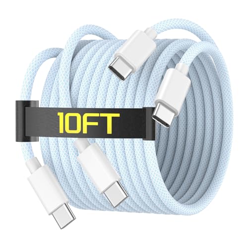 [Apple MFi Certified] iPhone 17 16 15 Charger Cable Cord 10FT, 2 Pack Blue