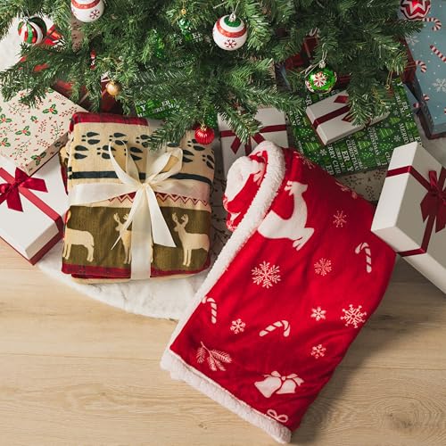 PAVILIA-Premium-Christmas-Blanket-Sherpa-Fleece-Throw-Plush-Christmas-Decoration-Reindeer-Cozy-Reversible-Winter-Holiday-Cabin-Blanket-for-Sofa-Couch-50x60