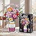 2 in 1 Vase Flowers Bouquet Building Set, 16 Flowers Bouquet Sets for Adults & Women, Compatible with Lego Flowers Bouquet, Valentine's Day Gift for Her Girlfriend Wife, 1278 PCS