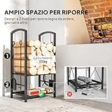 Zoom IMG-2 outsunny portalegna elegante in metallo Zoom IMG-2 outsunny portalegna elegante in metallo