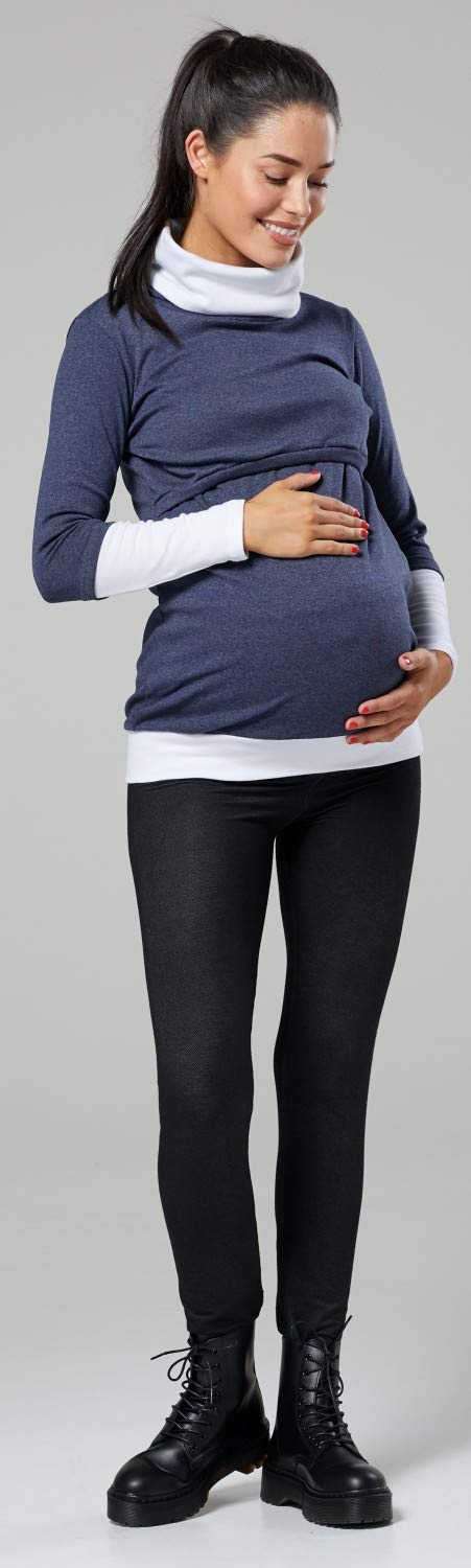 Zeta Ville Donna Felpa Premaman Allattamento Cotone Top 348