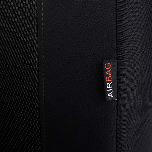 Flying Banner Universal PVC Mesh Car Seat Covers Full Set with Airbag Compatible (Black) - Image 6