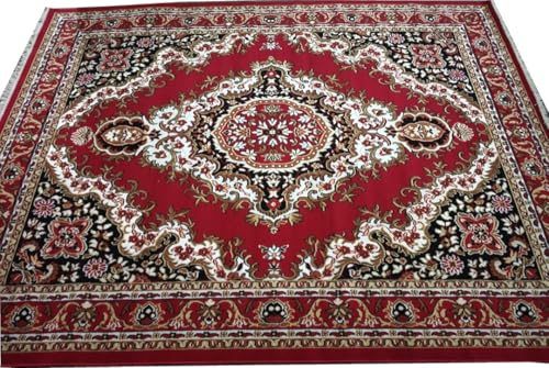 Image of Home Decore Acrylic Carpet for Your Living Room & Drawing Room Aywhere in Your Home Size - 7 X 10 Ft (RED-K)