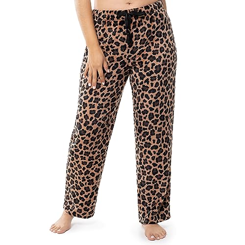 Image of Fruit of the Loom Women's Sueded Jersey Crew Top and Fleece Pant Sleep Set