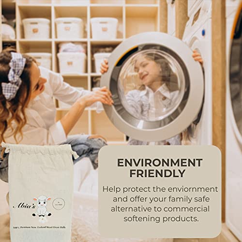 Abia's Wool Dryer Balls 6-Pack - New Zealand Xl Premium Organic Laundry Balls For Dryer | Reusable And Handmade | Natural Fabric Softener, Reduce Wrinkles And Drying Time | Anti Static, Lint Free #TOP4
