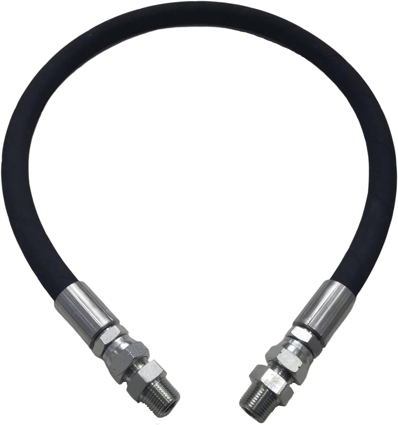 Upgraded Compressor Jumper Hose, High-Temperature 320°F, 1/2" x 40"Length, 1/2" NPT Male Connector, Both Sides Fittings Rotate Freely, 700 PSI