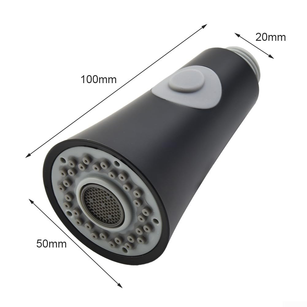 Ensemble de pulvérisation de robinet de cuisine extractible avec capacité de débit en deux étapes conçu pour un montage standard de 1,27 cm (noir)