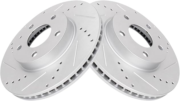 for Mazda for CX-3 2.0L 16-20,for Mazda 3 2.0L 14-16 Front Drilled Slotted Coated Brake Rotor Set Cast Iron 0.91 Thickness 114 Mm4.5 in-Mounting Bolt Hole Circle Diameter 2.03 Height, Revital