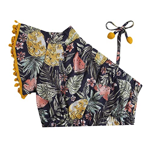 Image of Hopscotch Girls Cotton All-Over Print Top and Pant Set in Multi Colour