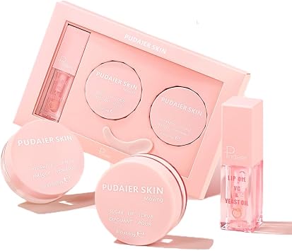 3Pcs Lip Care Set - Includes Hydrating Lip Glow Oil & Moisturizing Lip Treatment Sleeping Mask & Exfoliating Lip Scrub, Shiny and Nourishing Lips, Dry Lips Treatment