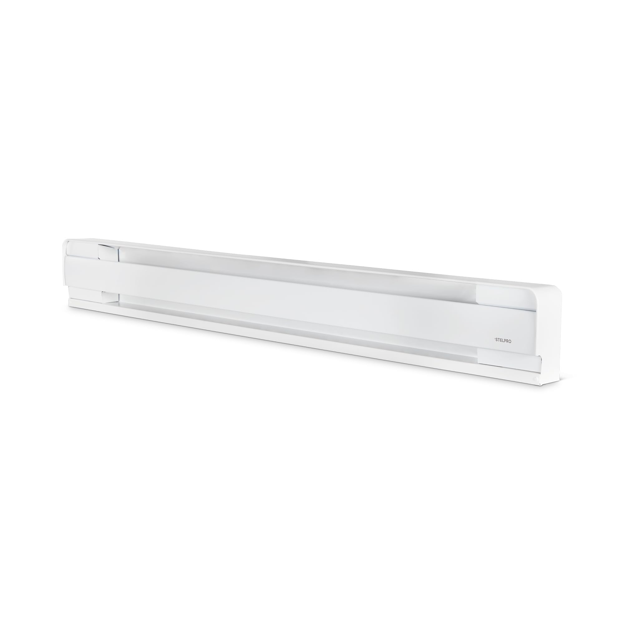 stelpro brava electric baseboard heater - 1000w / 240v - 48" l x 5 7/8" h - rounded corners - durable steel convection heater for quiet, even heat (ab41002w) - white