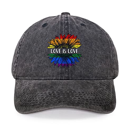 Love Is Love Baseball Cap Rainbow Hats For Women Ball Caps Women Sunflower Trucker Hat Lgbtq Fitted Hats Distressed Denim Hat Pride Hats For Men #TOP9