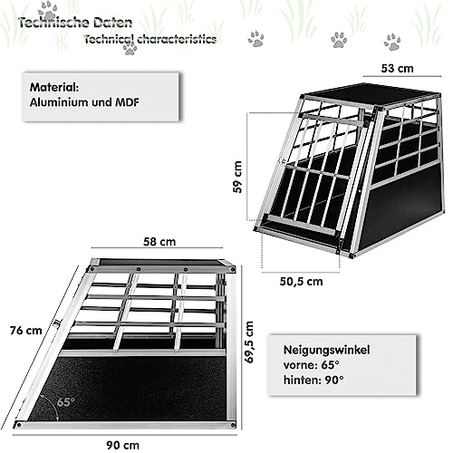 PETSTUFF Hundebox gerade Rückwand 90° - Größenwahl; L