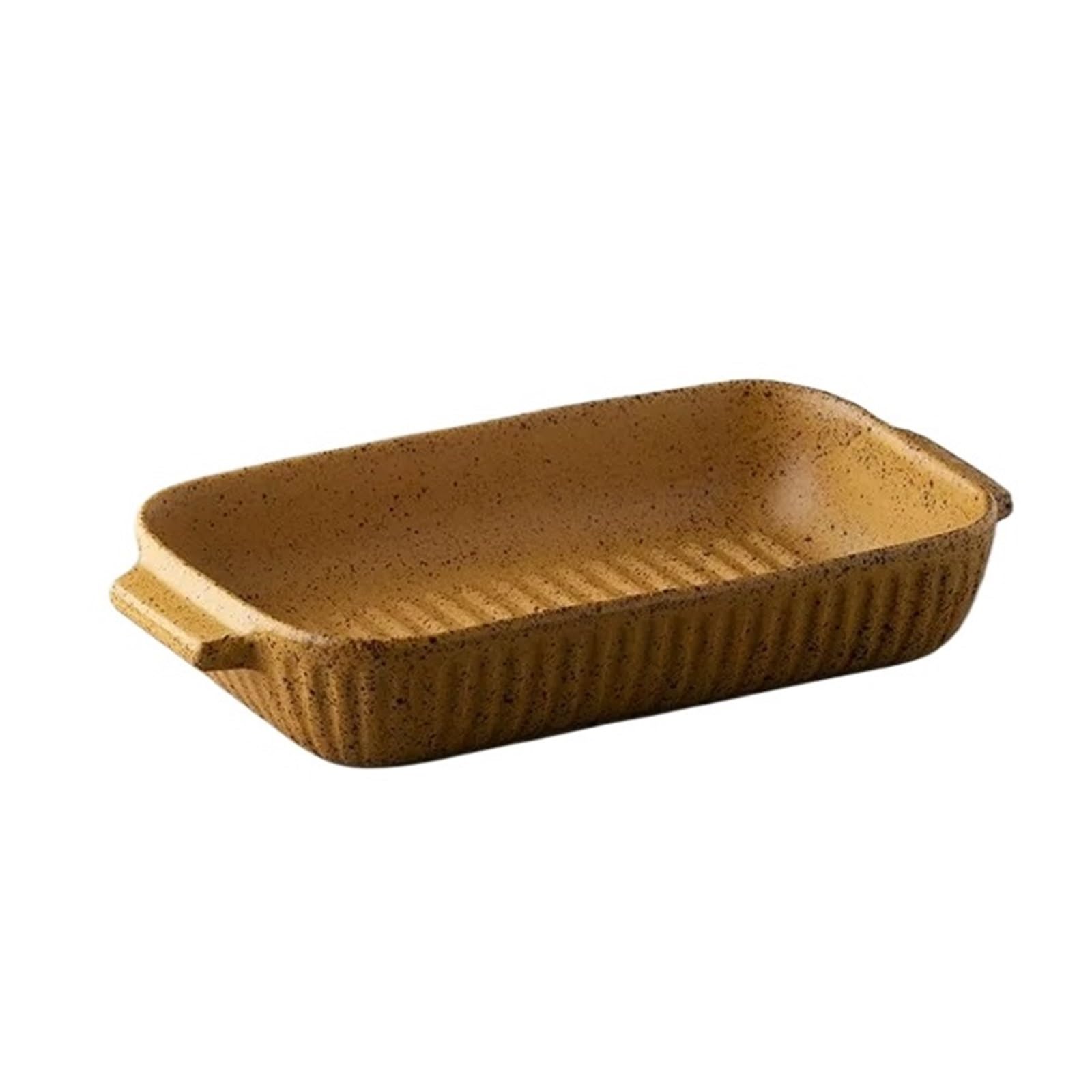 Plat Four Plat de Cuisson rectangulaire en céramique avec poignées à Utiliser Plat Gratin(Yellow)