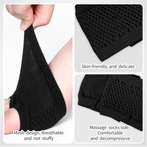 Image of Open Toe Socks Half for Women Mules, Cotton Peep Toe Mule Sandal Socks Toeless for Women