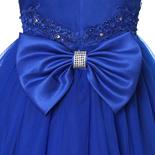 Vestido de gala azul para niñas con diseño sofisticado para bodas y eventos 6