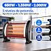 Imagen de Estufa de Cuarzo 2000W, 3 Elementos, Antivuelco