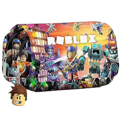 Estojo Robllox, estojo Rob-lox, estojo de grande capacidade, estojo para artigos de papelaria, turquesa, popular