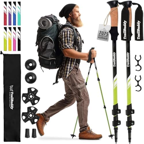 TrailBuddy Trekking Poles – Lightweight 7075 Aluminum Hiking Pole...