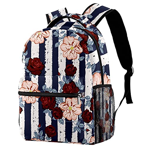 Sac à dos de voyage floral bleu et multicolore pour homme et femme